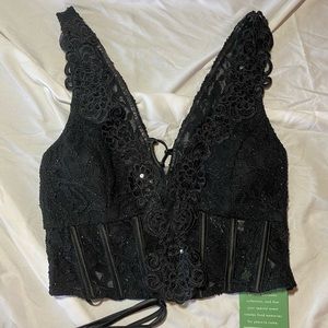 Black, sparkly, beaded top